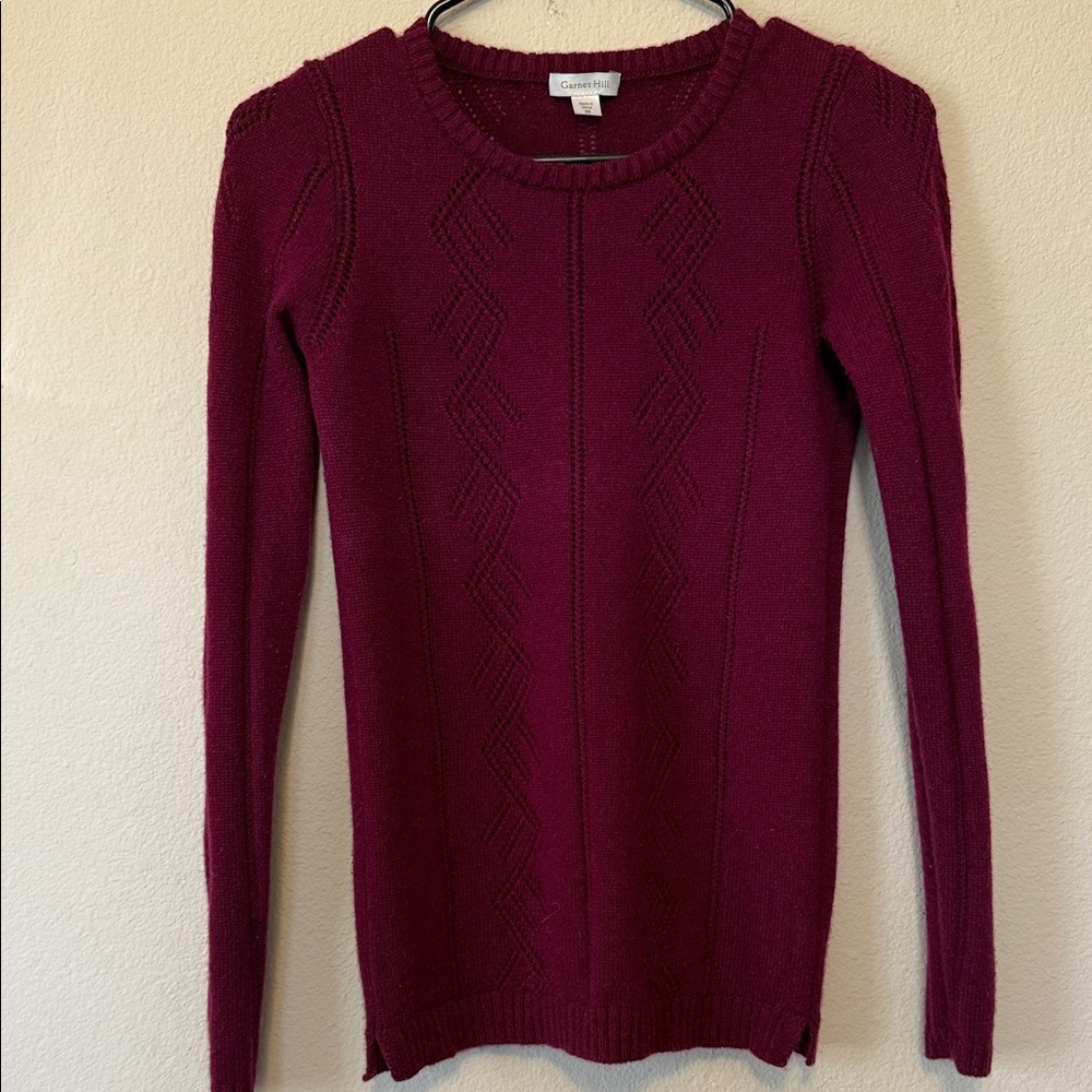 Garnet Hill Burgundy 100% Cashmere Sweater